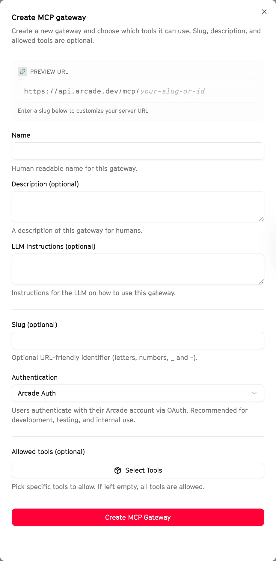 Create MCP Gateway